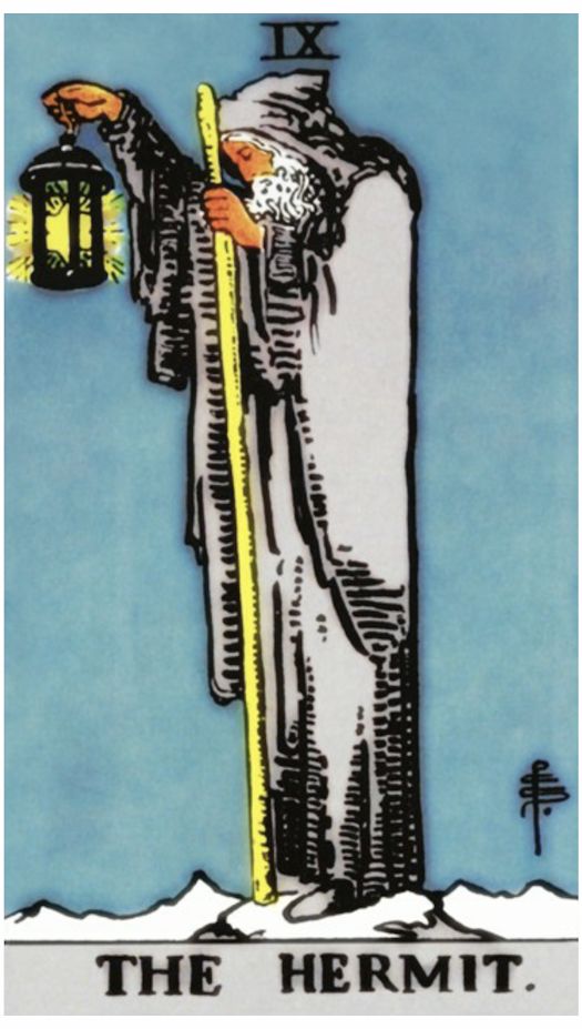 The Hermit — upright, Rider–Waite