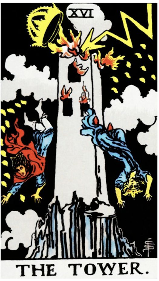 The Tower — upright, Rider–Waite