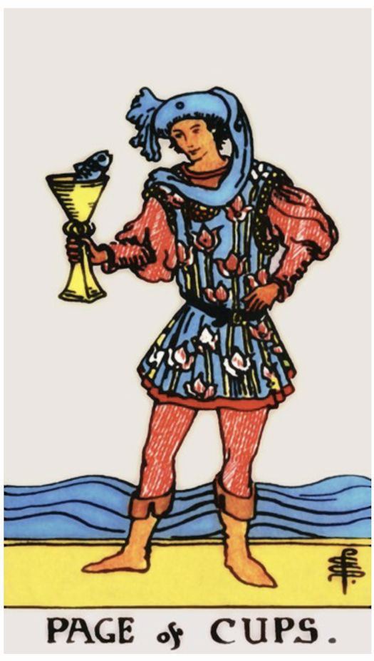 Page of Cups — upright, Rider–Waite