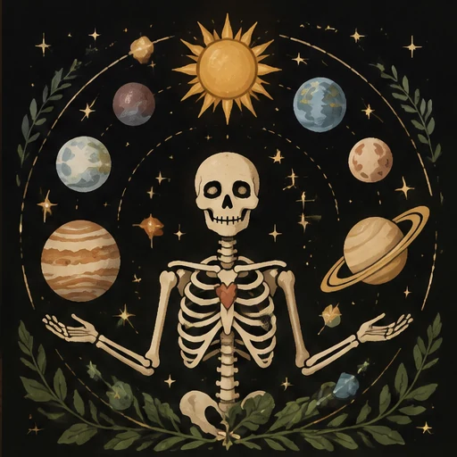 All planets astrology reading illustrated with ivy and mystical tools