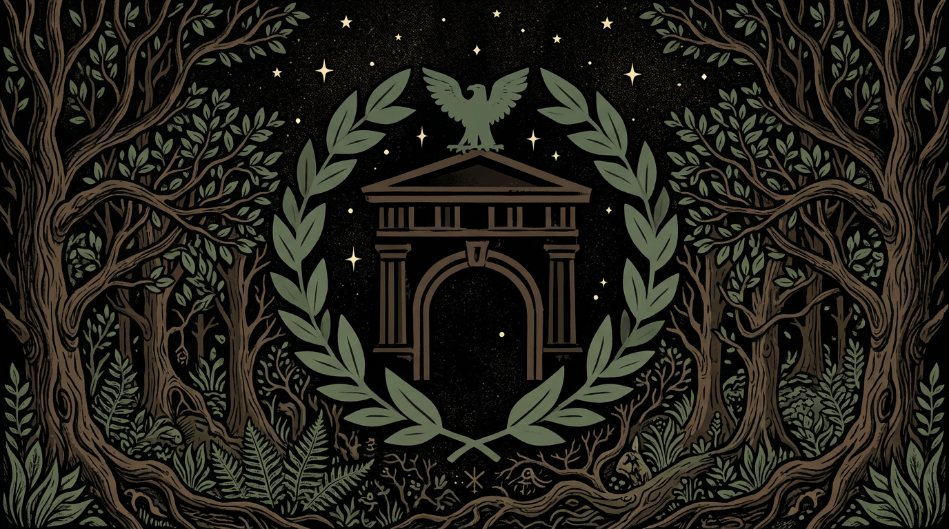 Roman gods woodland illustration